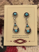 Load image into Gallery viewer, TURQUOISE POST STYLE EARRINGS- ZUNI - MOE TSOSIE
