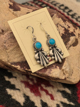 Load image into Gallery viewer, BRUSHED SILVER TURQUOISE EARRINGS  - ANNIE SPENCER
