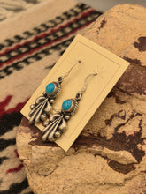 Load image into Gallery viewer, BRUSHED SILVER TURQUOISE EARRINGS  - ANNIE SPENCER
