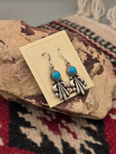 Load image into Gallery viewer, BRUSHED SILVER TURQUOISE EARRINGS  - ANNIE SPENCER
