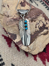 Load image into Gallery viewer, TURQUOISE FEATHER NECKLACE  - CHRIS CHARLEY
