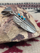 Load image into Gallery viewer, TURQUOISE FEATHER NECKLACE  - CHRIS CHARLEY
