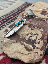 Load image into Gallery viewer, TURQUOISE FEATHER NECKLACE  - CHRIS CHARLEY
