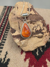 Load image into Gallery viewer, SPINY OYSTER SHELL TEARDROP NECKLACE - GREG YAZZIE

