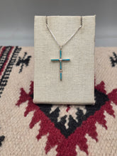 Load image into Gallery viewer, TURQUOISE NEEDLEPOINT CROSS NECKLACE- ZUNI - ASHLEY LAATE

