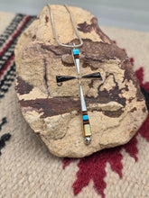 Load image into Gallery viewer, LARGE MULTI INLAY CROSS NECKLACE- ZUNI - SYLVESTER  NOCHE

