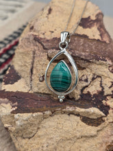 Load image into Gallery viewer, MALACHITE TEARDROP NECKLACE
