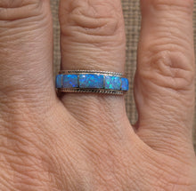 Load image into Gallery viewer, BLUE OPAL INLAY BAND - SIZE 8- 9- 10 - ZENIE KYLESTEWA
