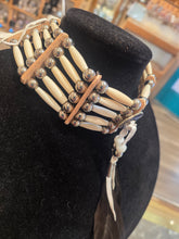 Load image into Gallery viewer, 5 STRAND WHITE BONE &amp; ABALONE CHOKER - LINDA LEE
