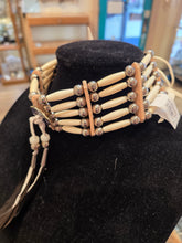 Load image into Gallery viewer, 5 STRAND WHITE BONE &amp; ABALONE CHOKER - LINDA LEE
