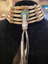 Load image into Gallery viewer, 5 STRAND WHITE BONE &amp; ABALONE CHOKER - LINDA LEE
