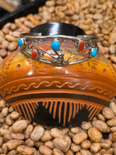 Load image into Gallery viewer, TURQUOISE &amp; CORAL CUFF STYLE BRACELET - MAX CALADITTO
