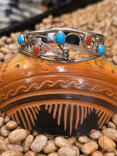 Load image into Gallery viewer, TURQUOISE &amp; CORAL CUFF STYLE BRACELET - MAX CALADITTO
