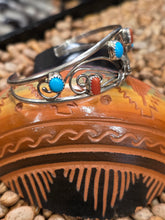 Load image into Gallery viewer, TURQUOISE &amp; CORAL CUFF STYLE BRACELET - MAX CALADITTO
