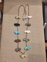 Load image into Gallery viewer, BUFFALO MULTI STONE FETISH NECKLACE- NAVAJO
