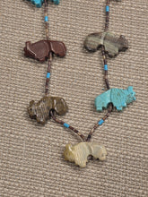 Load image into Gallery viewer, BUFFALO MULTI STONE FETISH NECKLACE- NAVAJO
