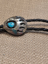 Load image into Gallery viewer, TURQUOISE BEAR PAW BOLO TIE
