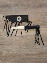 Load image into Gallery viewer, BONE KNIFE WITH BLACK LEATHER SHEATH
