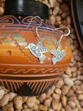 Load image into Gallery viewer, STERLING SILVER OVERLAY HUMMINGBIRD EARRINGS- HOPI- DANIELLE WADSWORTH
