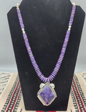 Load image into Gallery viewer, CHAROITE BEADED NECKLACE
