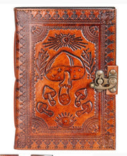 Load image into Gallery viewer, LEATHER LOCKING JOURNAL- MUSHROOM
