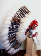 Load image into Gallery viewer, BARRED TURKEY FEATHER BONNET
