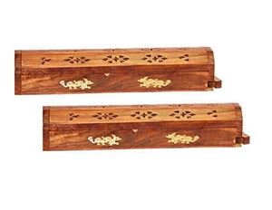 INCENSE WOODEN COFFIN BURNER - DRAGON