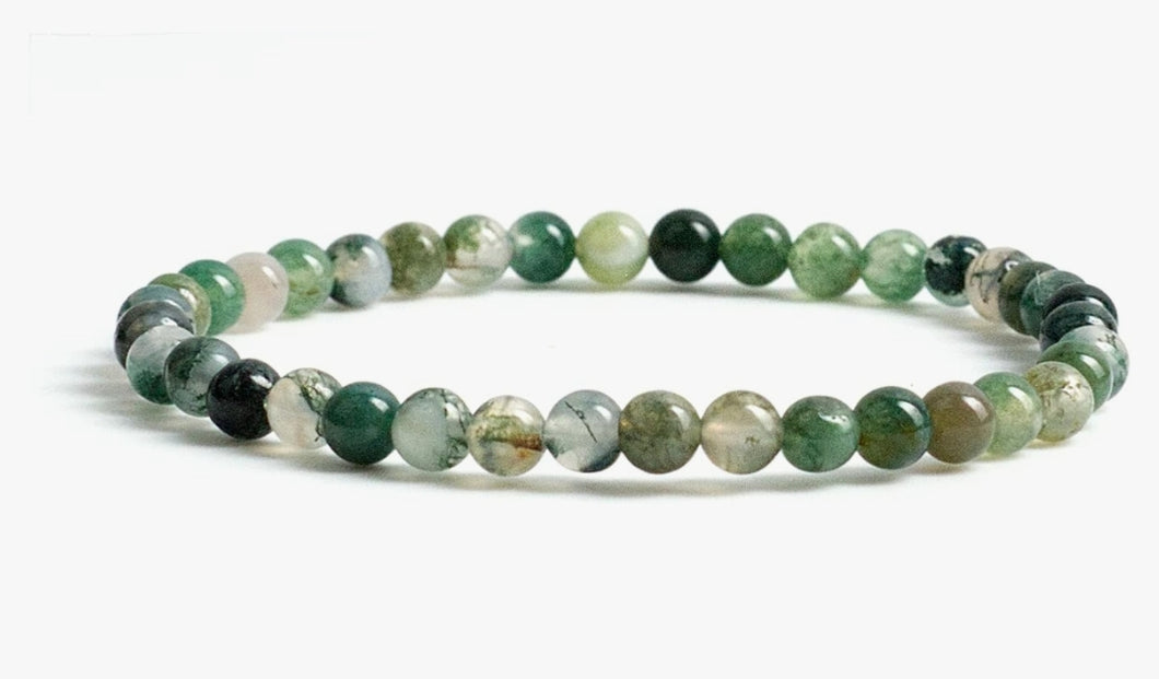 ENERGY BEADS - 4 MM -  MOSS AGATE