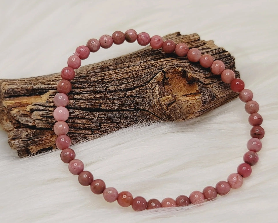 ENERGY BEADS  - 4MM - RHODONITE