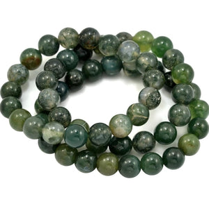 ENERGY BEADS  - 8MM - MOSS AGATE