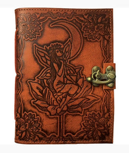 LEATHER LOCKING JOURNAL  - FAIRY MOON