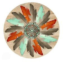 Load image into Gallery viewer, FEATHER MEDALLION SANDSTONE COASTERS
