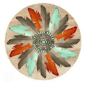 FEATHER MEDALLION SANDSTONE COASTERS