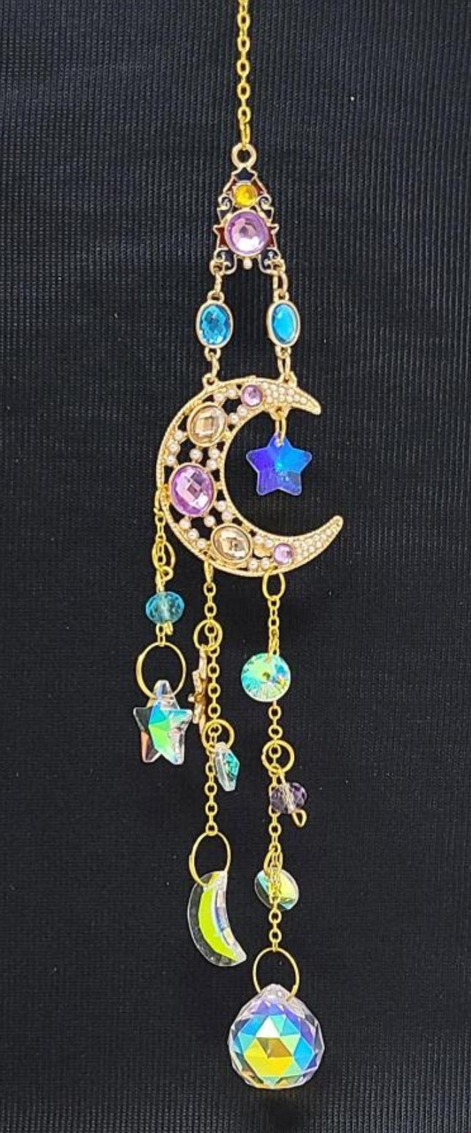 JEWELED MOON & CRYSTAL SUN CATCHER 15