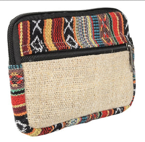HEMP ZIPPER COIN PURSE WITH FRONT ZIPPER