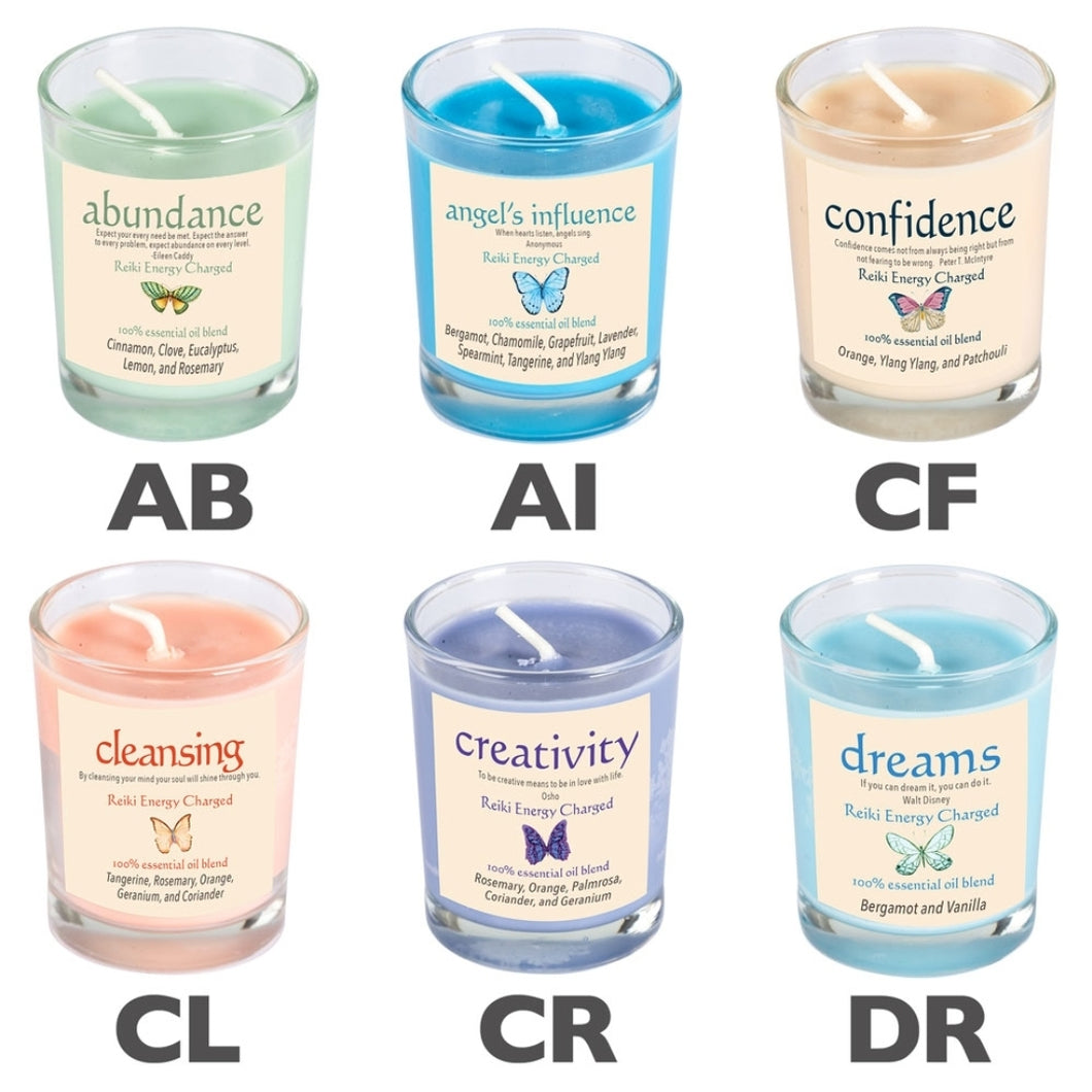 HERBAL INTENTIONS GLASS CANDLES - 10 VARIETIES
