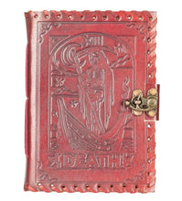 Load image into Gallery viewer, LEATHER LOCKING JOURNAL - DEATH TAROT
