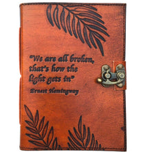 Load image into Gallery viewer, LEATHER LOCKING JOURNAL - WE ARE ALL BROKEN
