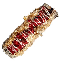 Load image into Gallery viewer, WHITE SAGE &amp; RED PANACIUM  SATICE 4&quot; WANDS - 2 PACK
