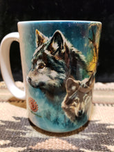 Load image into Gallery viewer, MOON WOLVES COLLAGE 15 OZ MUG
