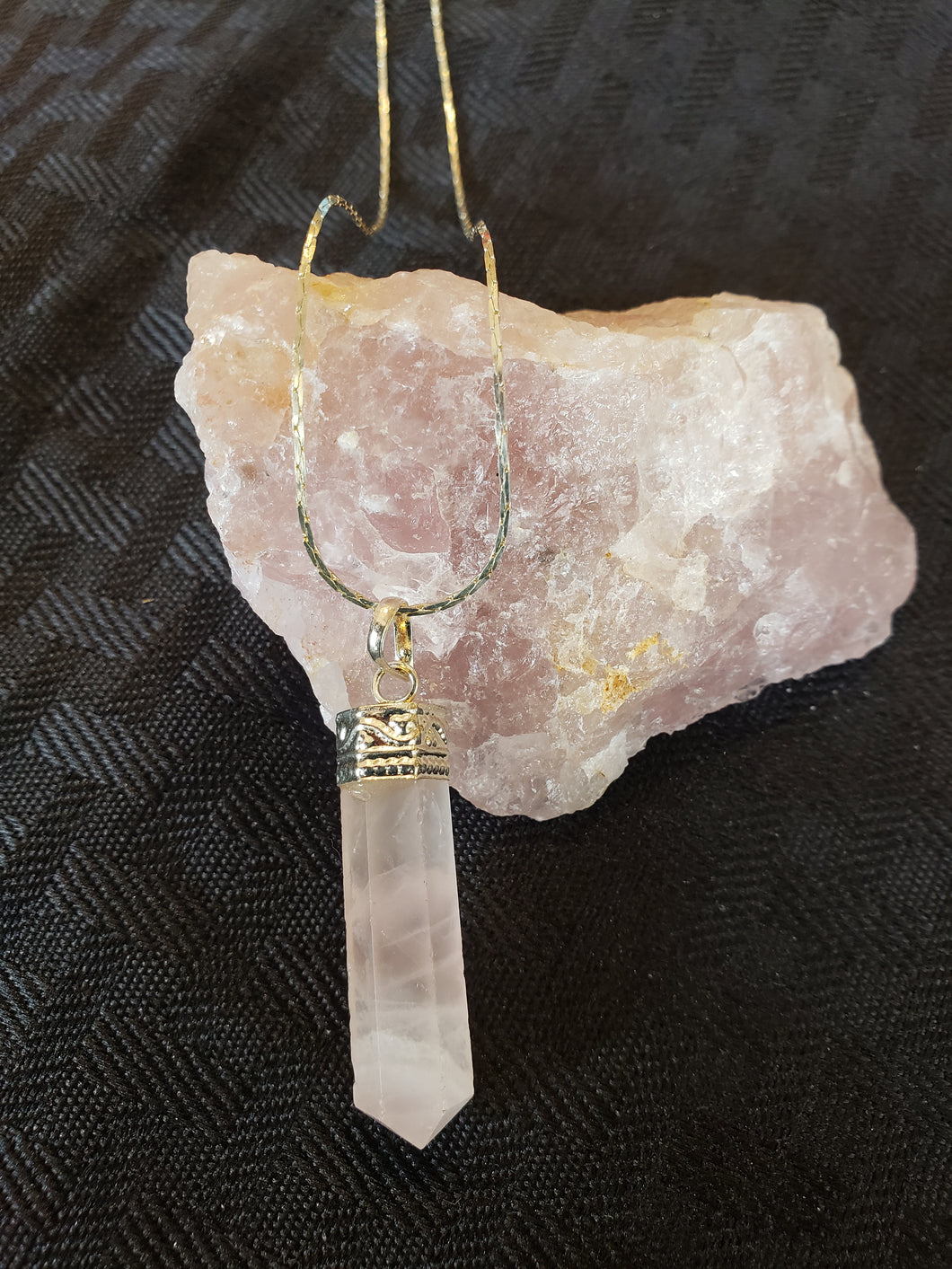 ROSE QUARTZ CRYSTAL POINT Necklace