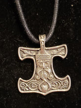Load image into Gallery viewer, PEWTER NECKLACE - THOR&#39;S HAMMER
