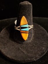 Load image into Gallery viewer, ZUNI MULTI STONE INLAY RING - SIZE 7 1/2
