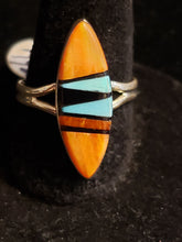 Load image into Gallery viewer, ZUNI MULTI STONE INLAY RING - SIZE 7 1/2
