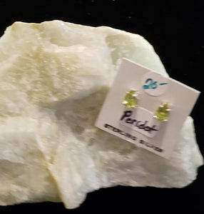 GENUINE PERIDOT MINI POST EARRINGS