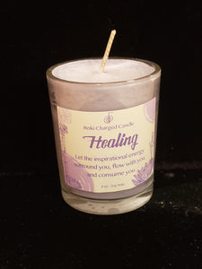 REIKI CHARGED GLASS CANDLES - 12 VARIETIES