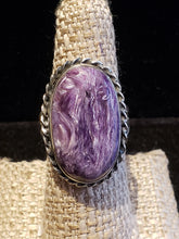 Load image into Gallery viewer, CHAROITE RING - SIZE 8 - OVAL SHAPED
