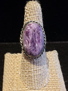 CHAROITE RING - SIZE 8 - OVAL SHAPED