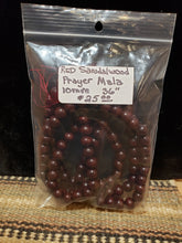 Load image into Gallery viewer, RED SANDALWOOD PRAYER MALA 10 MM
