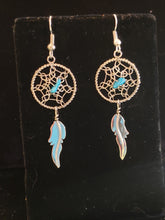 Load image into Gallery viewer, TURQUOISE DREAMCATCHER EARRINGS
